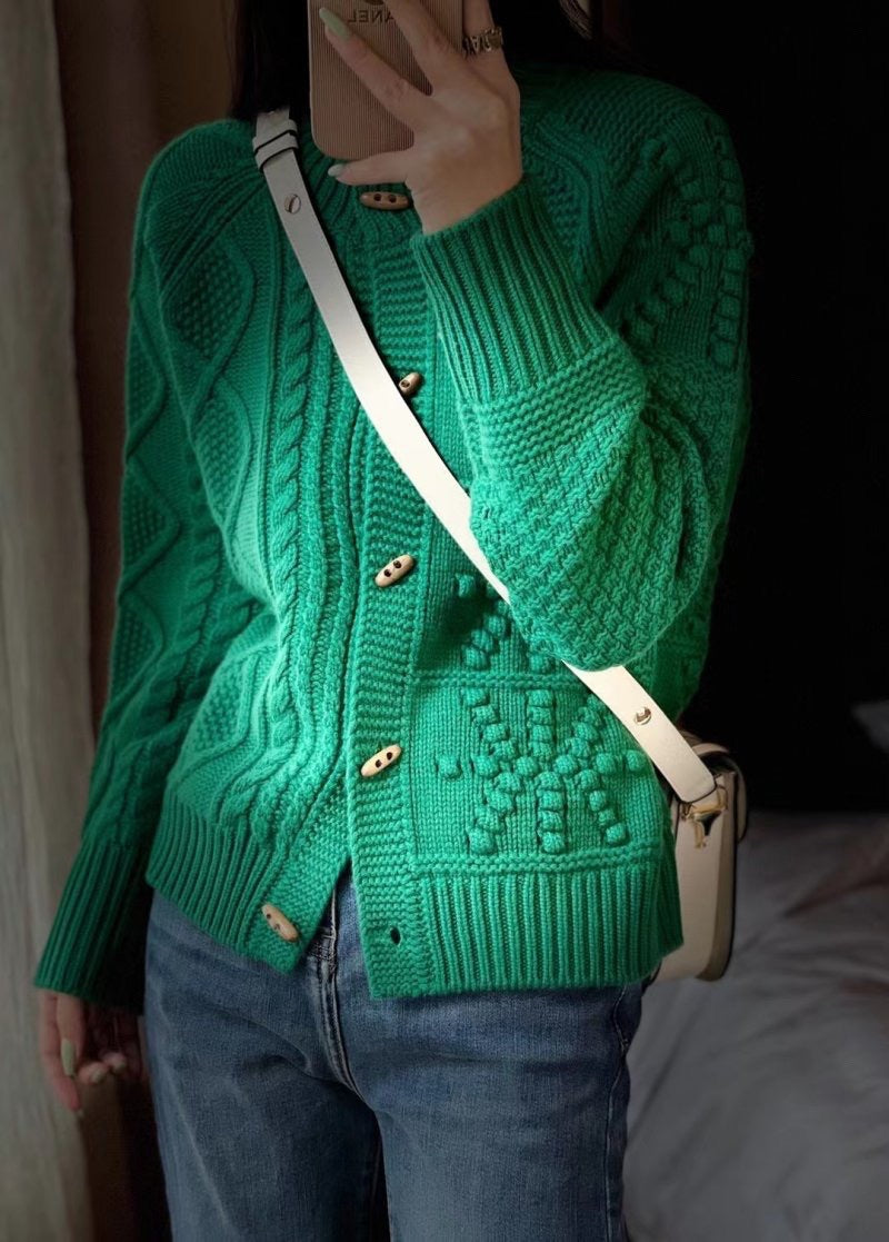 Damen Strick-Cardigan mit Zopfmuster, kastiger Oversize-Passform und Knopfleiste Echoarchiv