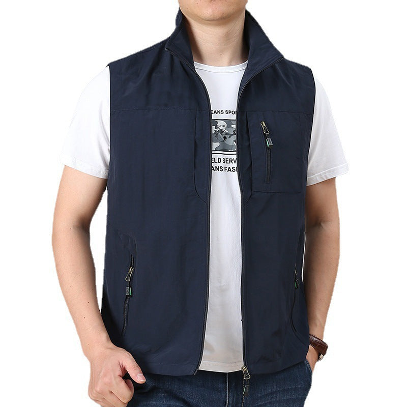 Herren Outdoor-Utility-Weste mit Mesh-Futter und Reißverschluss-Taschen Echoarchiv