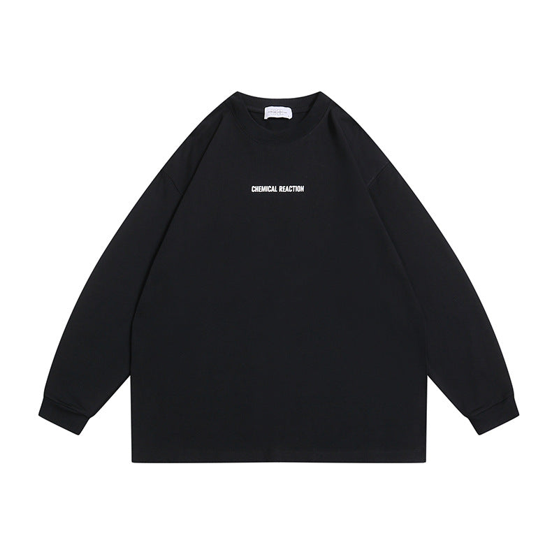 Unisex Oversize-Langarmshirt aus Baumwollmischung mit kleinem Brustprint und gerippten Bündchen Echoarchiv