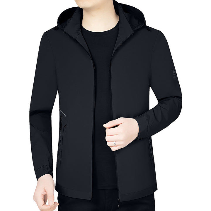 Herren Leichte Kapuzenjacke im urbanen Travel-Style mit Dreiviertelärmeln – Taviero