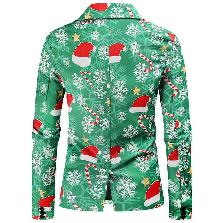 Herren Festlicher Blazer mit weihnachtlichem Motiv und modernem Schnitt Echoarchiv