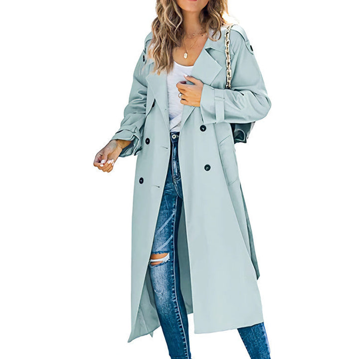 Damen legerer Trenchcoat mit Gürteldesign und stylischen Knöpfen Echoarchiv