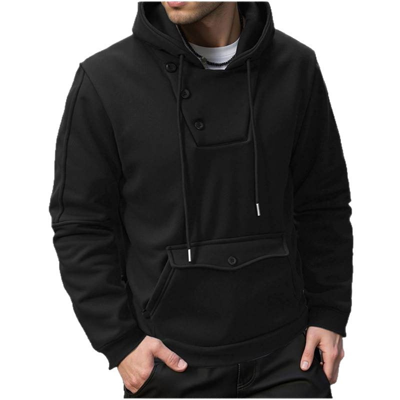 Herren Kapuzenpullover mit Knopfverschluss und praktischen Taschen Echoarchiv