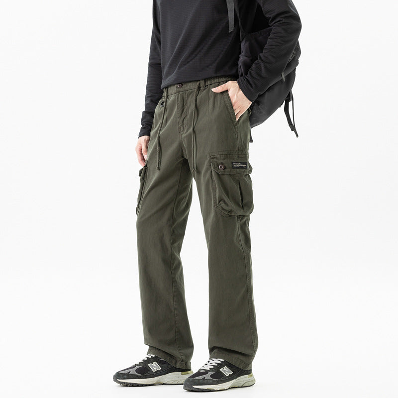 Herren Relaxed-Fit Canvas-Cargohose mit Tunnelzug, Multifach‑Taschen und Utility‑D-Ring Echo Archiv