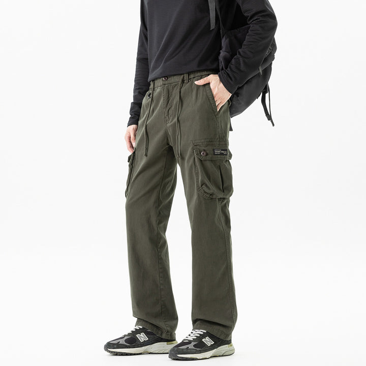 Herren Relaxed-Fit Canvas-Cargohose mit Tunnelzug, Multifach‑Taschen und Utility‑D-Ring Echo Archiv