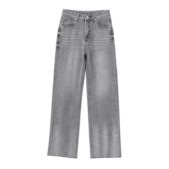 Damen hochtaillierte Wide-Leg-Jeans mit weitem Bein und Vintage-Waschung Echo Archiv