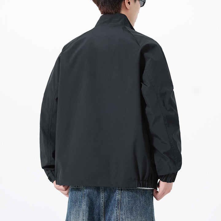 Herren Leichte Utility-Übergangsjacke mit Stehkragen, Raglanärmeln und verstellbaren Klettbündchen Echo Archiv