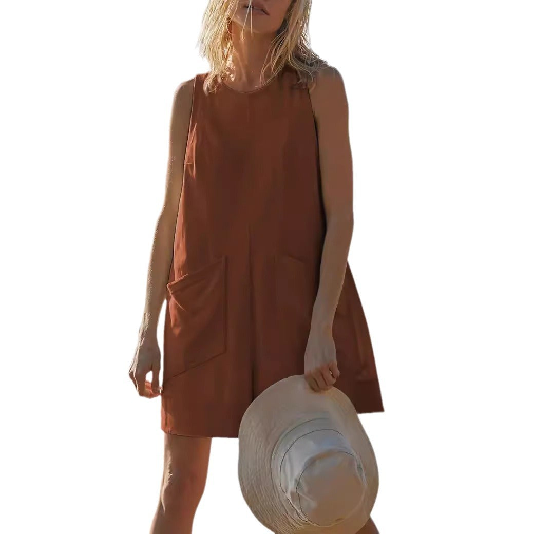 Damen Lässiger Jumpsuit mit praktischen Taschen und weit geschnittenem Design Echoarchiv