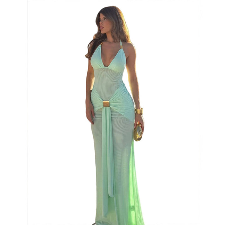 Damen Elegantes Maxikleid mit raffiniertem Wickeldesign Echo Archiv