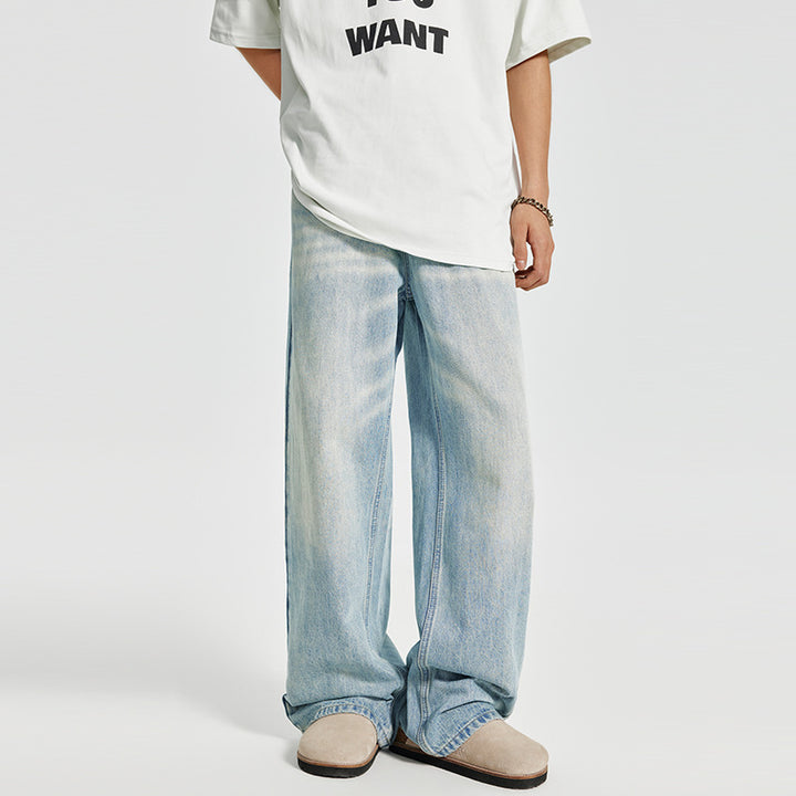 Herren Baggy-Denim-Palazzohose im washed‑Lightlook mit extra weitem Bein Echo Archiv
