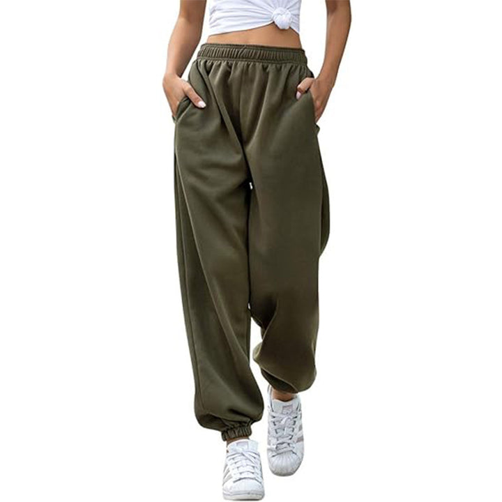 Damen nan Cozy-Sweat-Palazzohose mit hohem Komfortbund, integriertem Kordelzug und gerafften Knöchelabschlüssen Echo Archiv