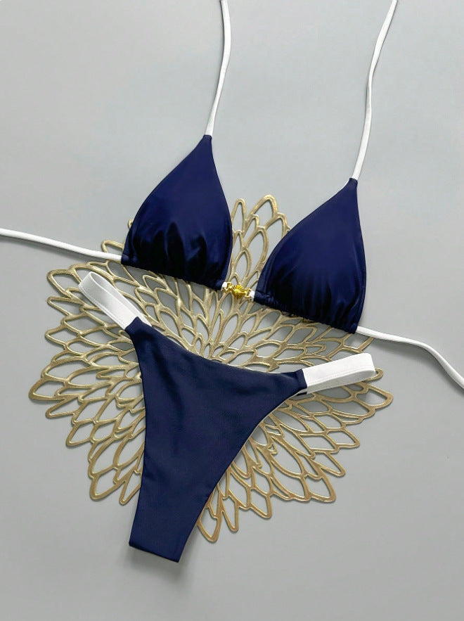 Damen Triangel-Bikini mit verstellbaren Trägern und elegantem Goldakzent Echo Archiv