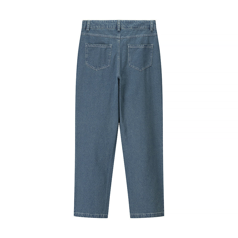 Damen nan gerade Jeans mit Rautensteppung, hoher Taille und geradem Bein Echo Archiv
