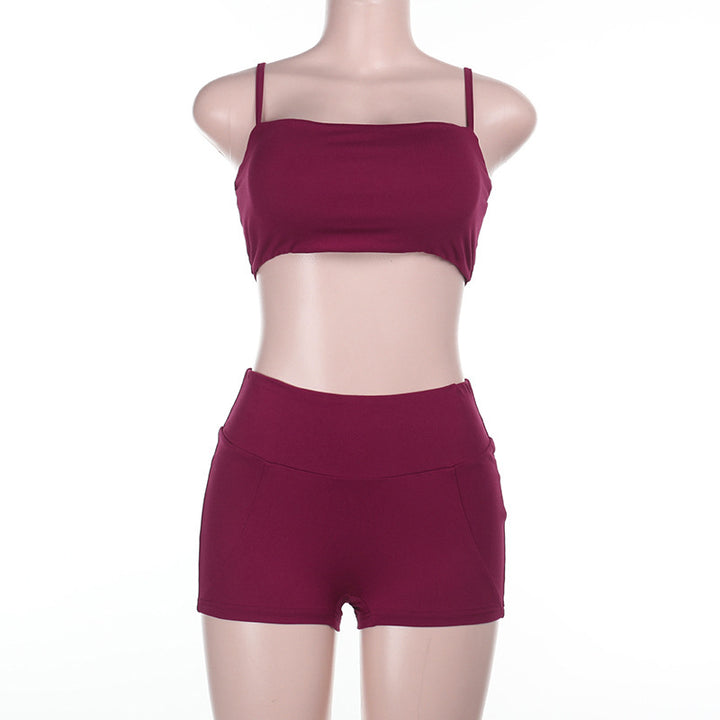 Damen Fitnessoberteil und Shorts-Set Echo Archiv