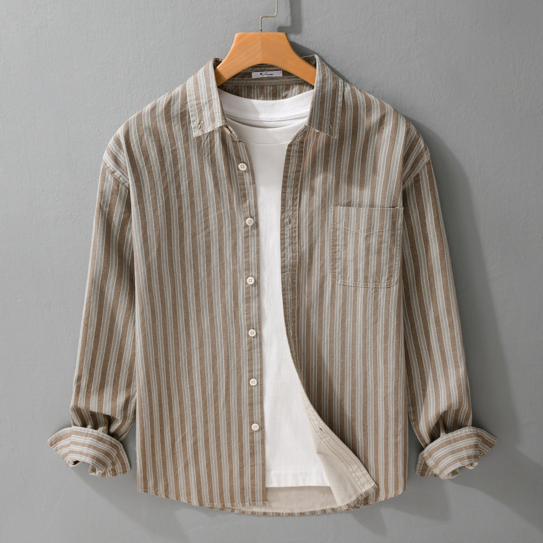 Herren Hemd mit Button-Down-Kragen aus atmungsaktivem Leinen-Baumwollmix in Relaxed-Passform Echoarchiv