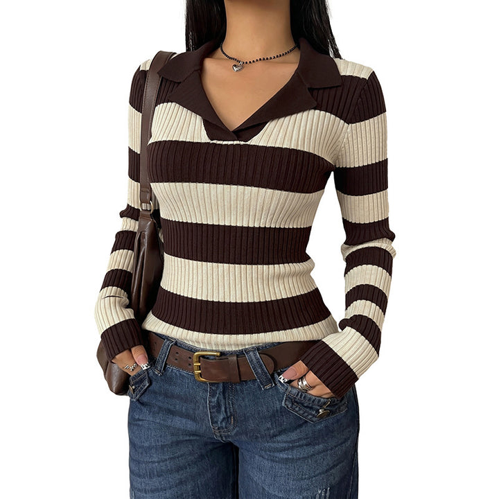 Damen Elegante Strickbluse mit modernem Kragen Echo Archiv