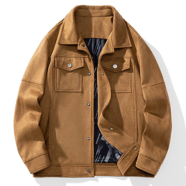 Herren Overshirt aus Kunstleder mit Hemdkragen und Pattentaschen Echo Archiv