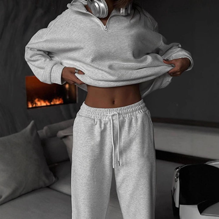 Damen nan lässige Sweatpants mit hohem Komfortbund, innen angerautem Fleece, Kordelzug und tiefen Seitentaschen Echo Archiv