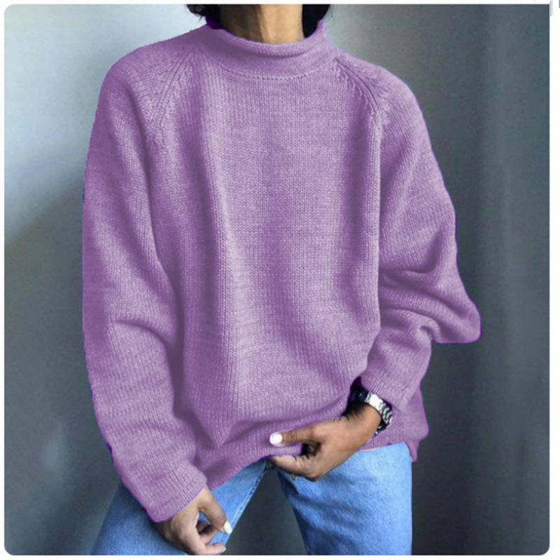 Damen nan kastiger Feinstrickpullover mit kurzem Stehkragen und Raglanärmeln Echo Archiv