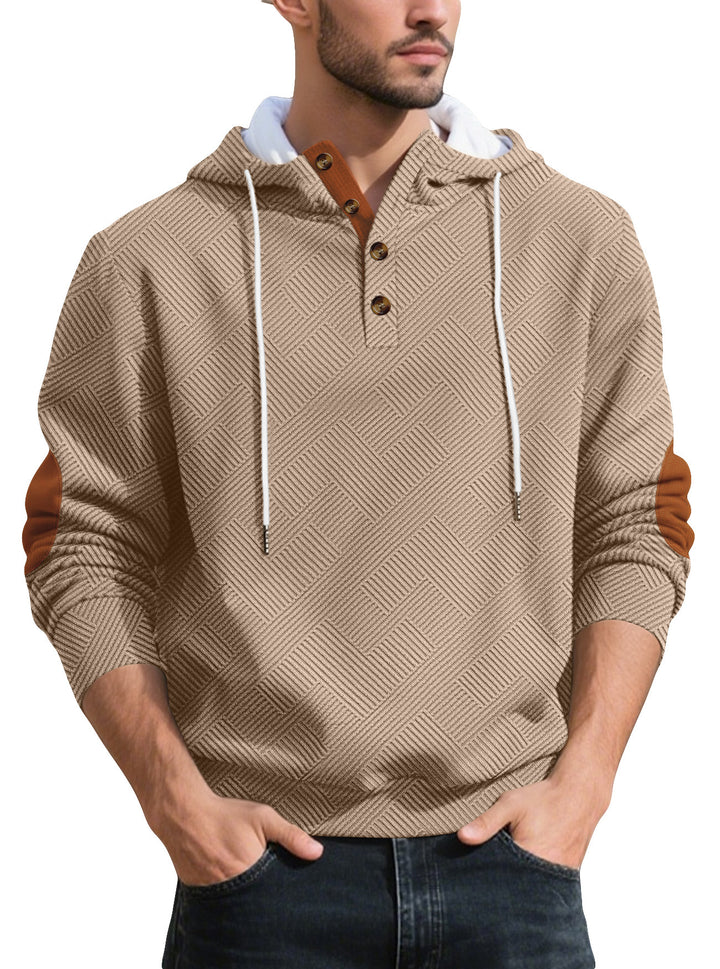 Herren modischer Kapuzenpullover mit strukturiertem Material und modischen Akzenten Echoarchiv