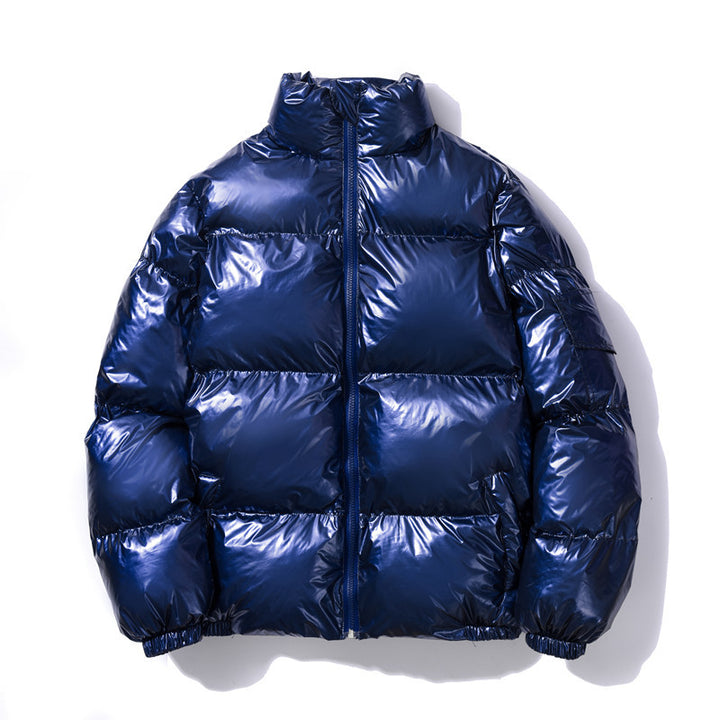 Herren nan glänzende Oversize Daunenoptik Steppjacke mit hohem Stehkragen und elastischen Bündchen Echo Archiv