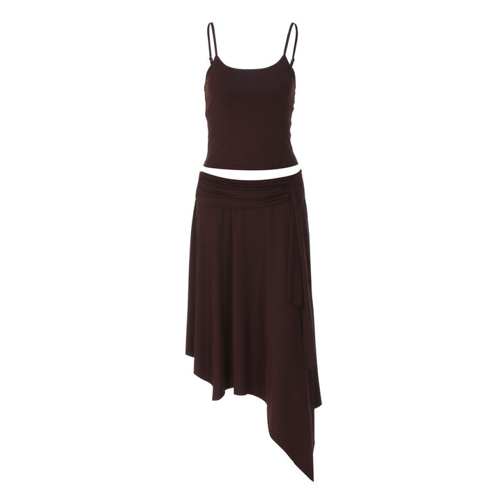 Damen Lässiges Sommerkleid mit asymmetrischem Saum und verstellbaren Trägern Echo Archiv