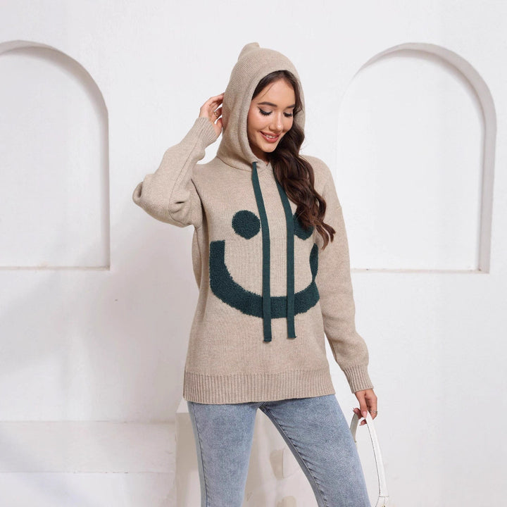 Damen Gemütlicher Kapuzenpullover mit Smiley-Design Echo Archiv