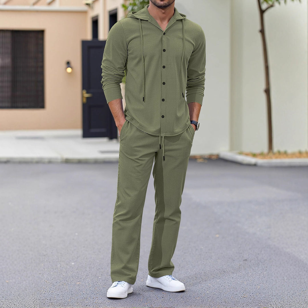 Herren lässiges Kapuzenshirt mit praktischen Taschen und Jogginghose Echoarchiv