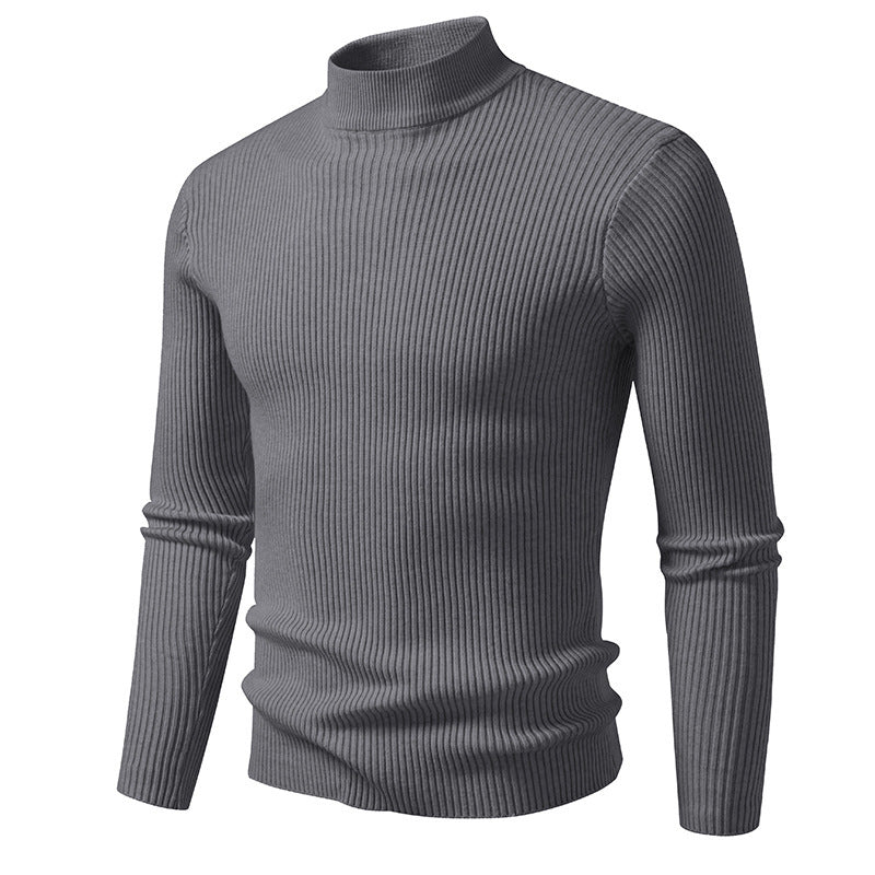 Herren Rollkragenpullover aus feinem Rippstrick mit figurbetontem Schnitt Echoarchiv