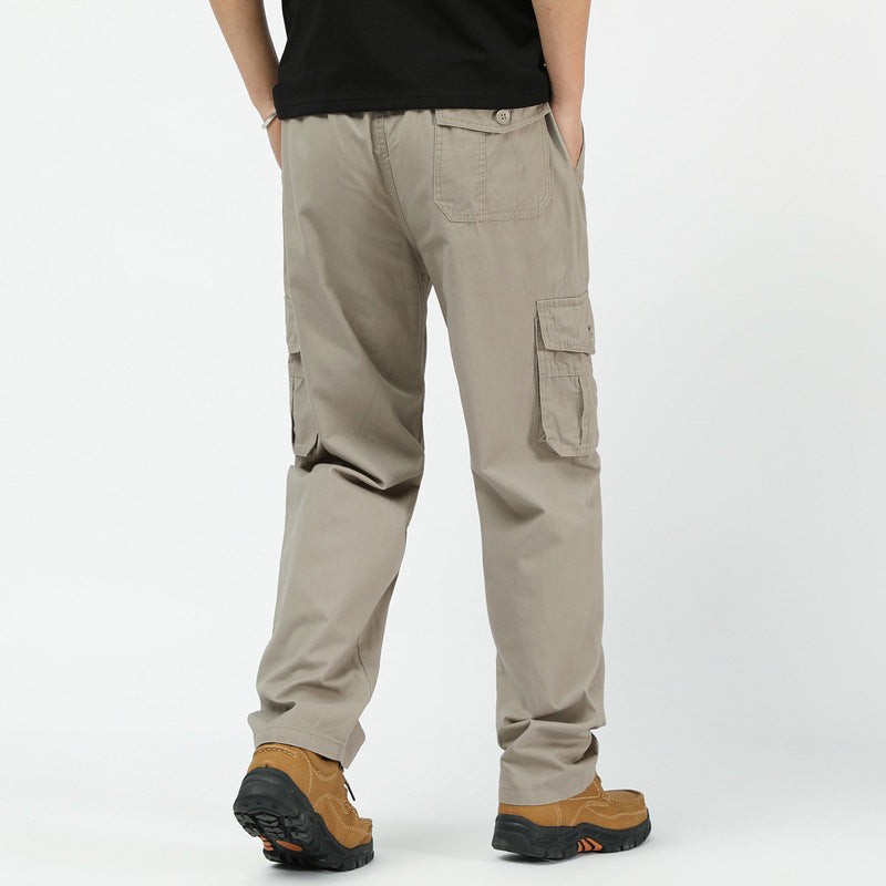 Herren Lockere Cargo-Freizeithose mit tiefem Schritt, elastischem Bund & Multitaschen Echoarchiv