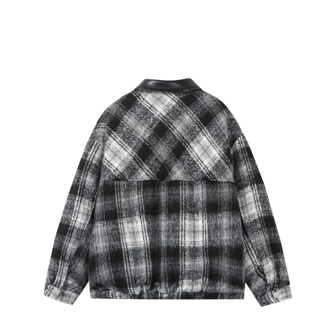 Unisex Boxy-Kurzblouson im Overshirt-Stil mit Kunstlederkragen und aufgesetzten Pattentaschen Echoarchiv