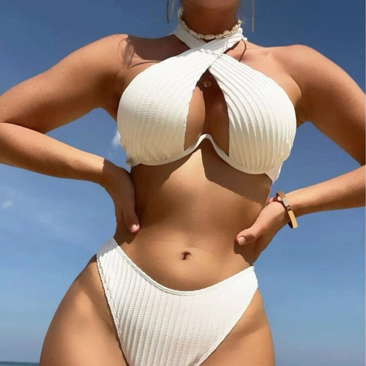 Damen Design-Bikini mit gekreuztem Oberteil Echo Archiv