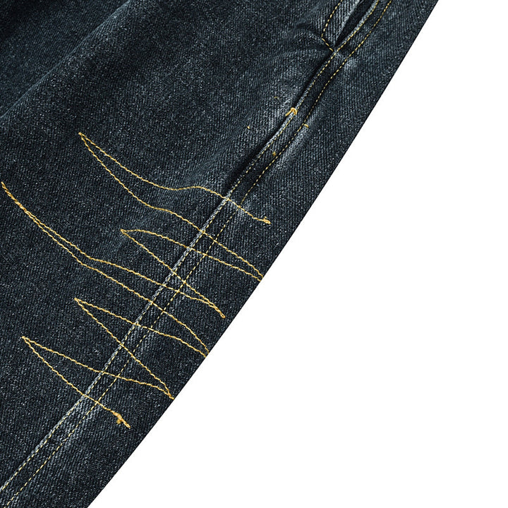 Damen Weite Denim‑Hose mit Kellerfalten, elastischem Bund und legerer Silhouette Echo Archiv