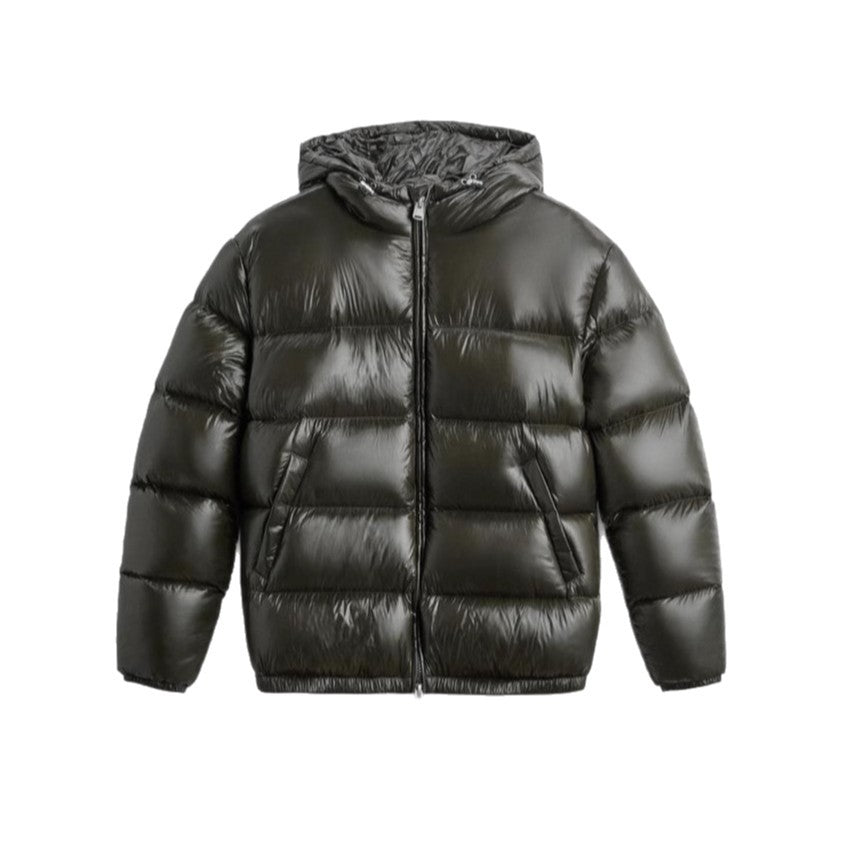 Damen nan glänzende Steppjacke mit Kapuze wattierter Thermofüllung und geradem Komfortschnitt Echo Archiv