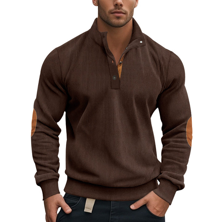 Herren Modischer Pullover mit Stehkragen und Kontrastakzenten Echoarchiv