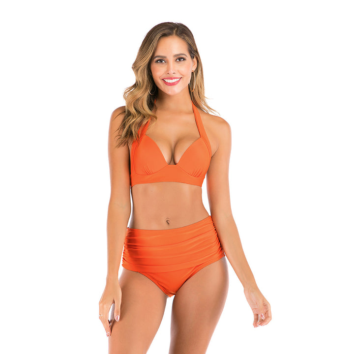 Damen Hochtaillierter Bikini mit tiefem Ausschnitt und trendigem Tiermuster Echo Archiv