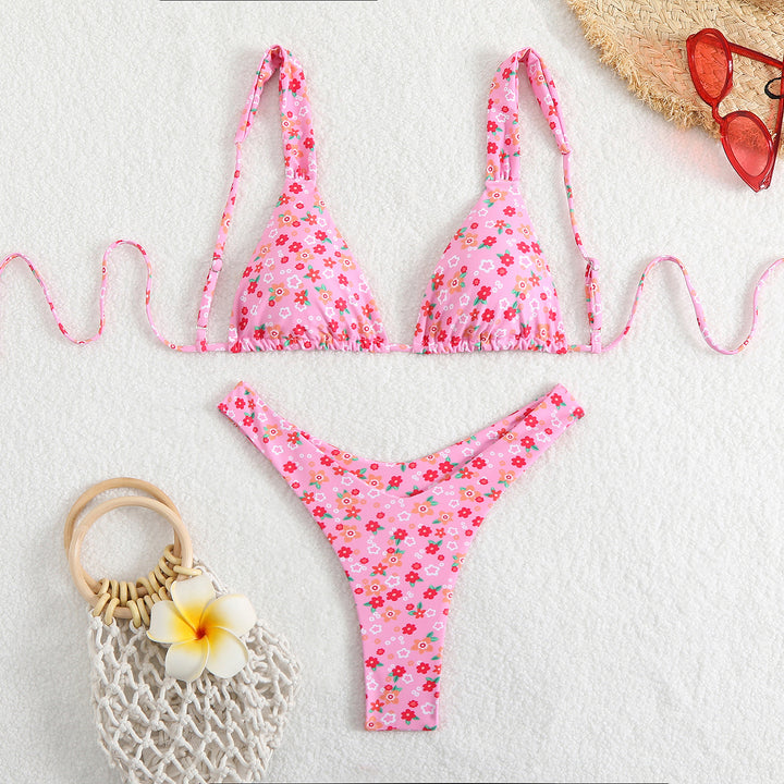 Damen Triangel-Bikini mit verstellbaren Trägern und hohem Schnitt Echo Archiv