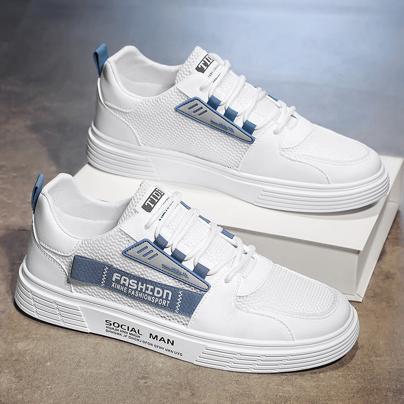 Herren Lässige Plateau-Sneaker mit atmungsaktivem Mesh- und Kunstleder-Mix Echoarchiv