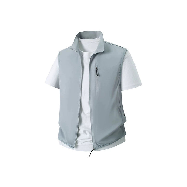 Herren Leichte Softshell-Utility-Weste mit Stehkragen, wasserabweisender Außenlage und Reißverschlusstaschen Echoarchiv