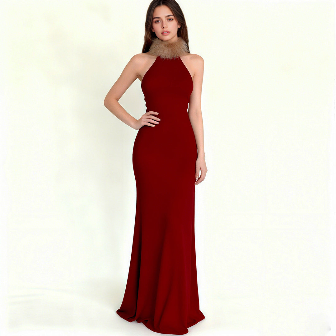 Damen elegantes Oberteil mit abnehmbaren Kunstfellkragen Echo Archiv