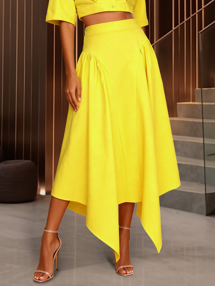 Damen Elegante Zweiteilige Outfit mit cropped Bluse und schwingendem Rock Echo Archiv