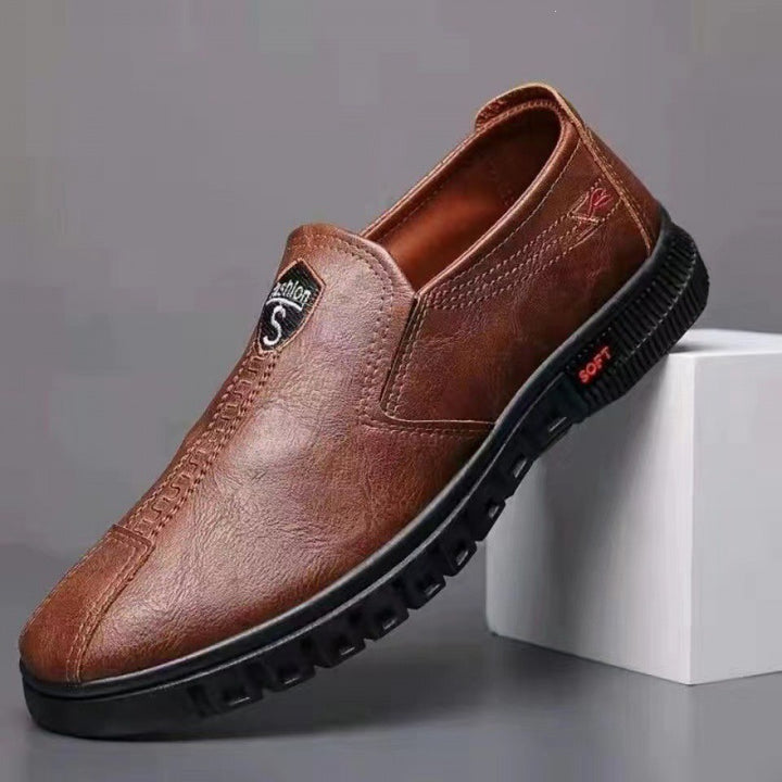Herren Elegante und Bequeme Slip-On Lederschuhe Echoarchiv