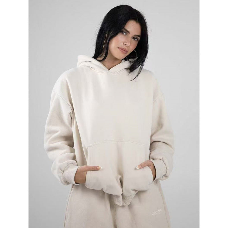 Damen nan extraweicher Oversize-Hoodie mit strukturierter Kängurutasche, überschnittener Schulter und angerauter Innenseite Echo Archiv
