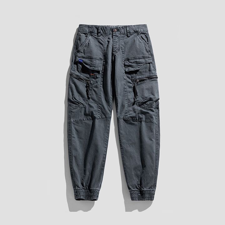 Herren Multifunktionale Cargo-Jogginghose im Tactical-Canvas-Stil mit Knie‑Paneelen, Reißverschluss‑ und Klappentaschen Echo Archiv