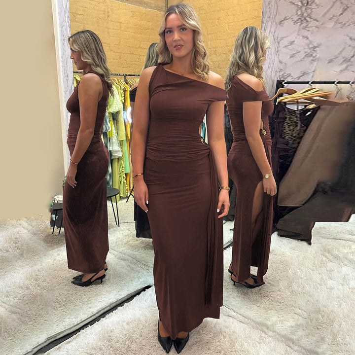 Damen Elegantes Wickelkleid mit gerafftem Einsatz Echo Archiv