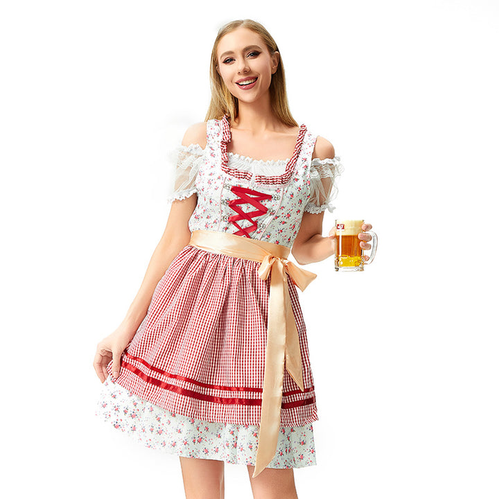 Damen nan Blusenkleid im Trachtenstil mit dekorativem Korsettband und geraffter Schürze Echo Archiv