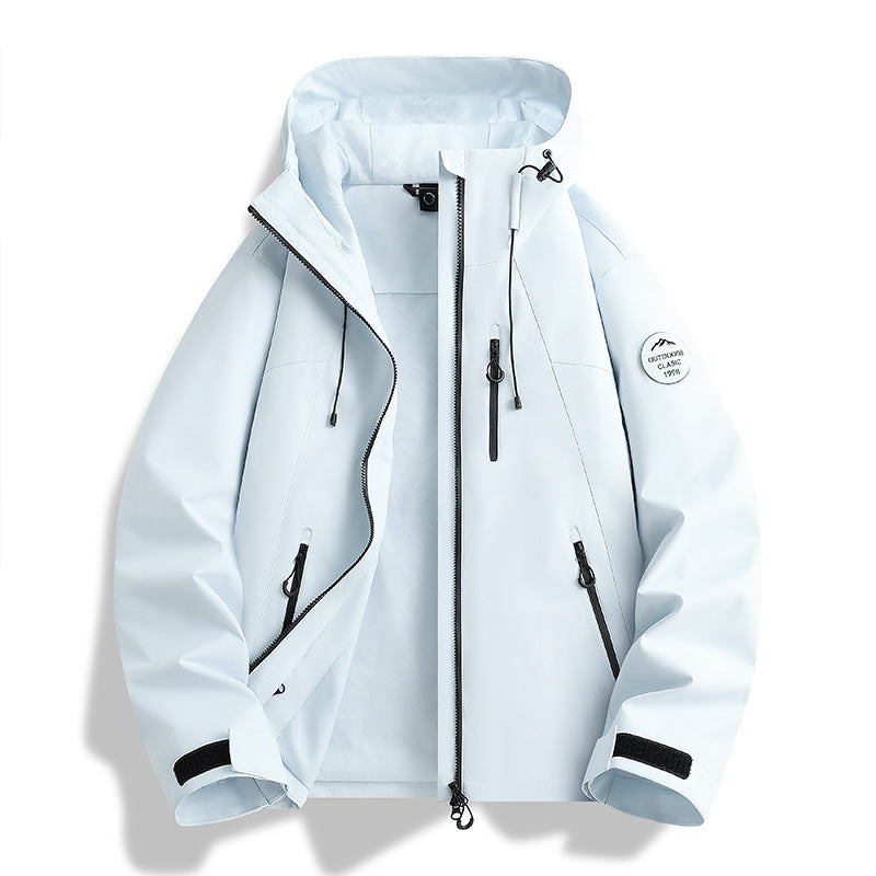 Damen Leichte wasserdichte Kapuzenjacke mit Teddy‑Charm und verdeckten Reißverschlusstaschen Echoarchiv