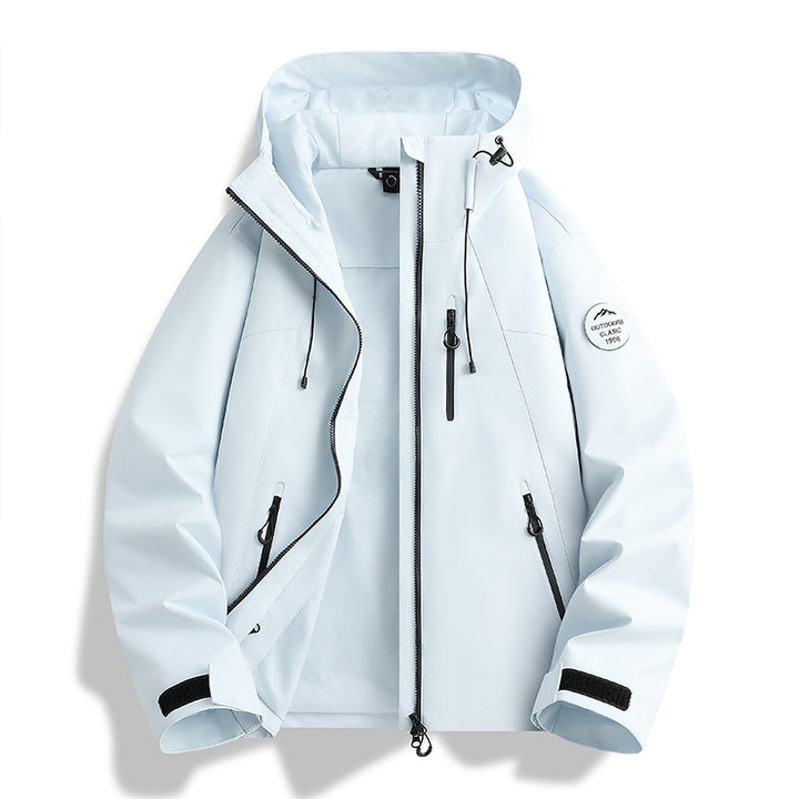 Damen Leichte wasserdichte Kapuzenjacke mit Teddy‑Charm und verdeckten Reißverschlusstaschen Echoarchiv