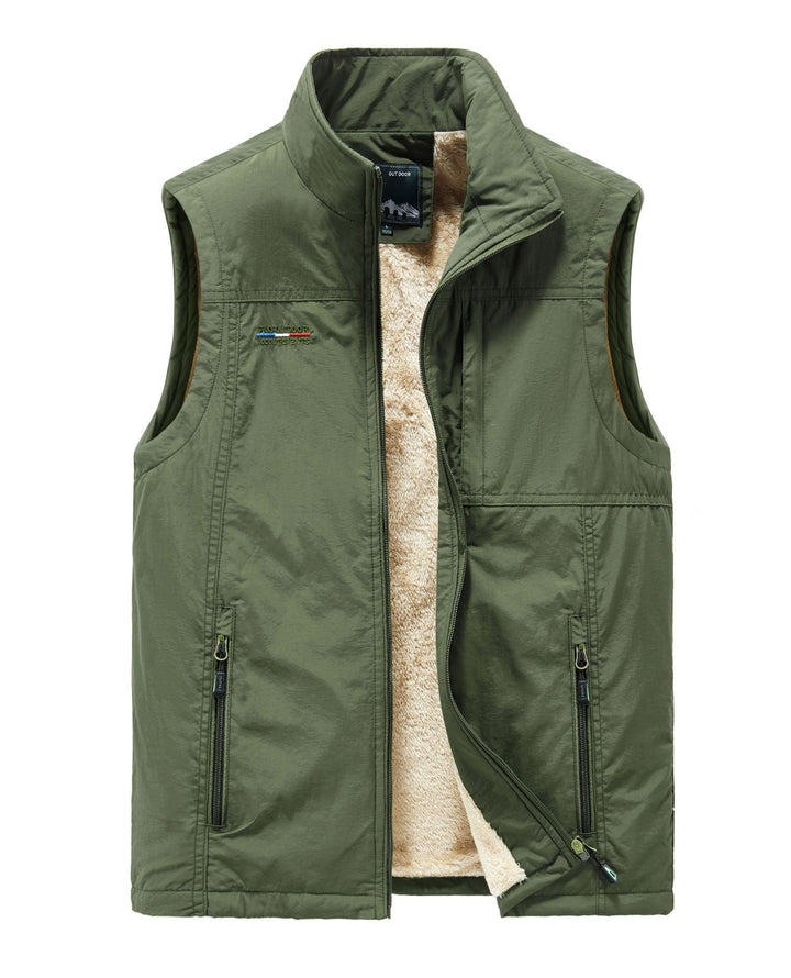 Herren warme Outdoor‑Weste mit Teddyfutter und mehreren Reißverschluss‑Taschen Echo Archiv