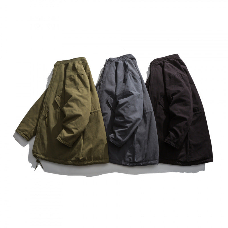 Herren Isolierende Parkajacke im Oversize‑Cut mit Sherpa‑Futter und Tunnelzugsaum Echo Archiv